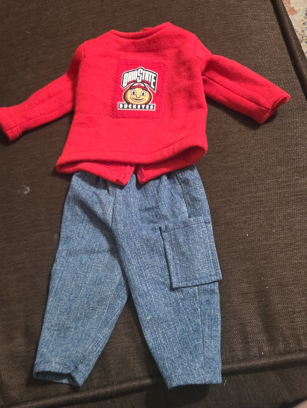 OSU Ohio State Buckeyes Sweatshirt And Jeans For 18" Dolls